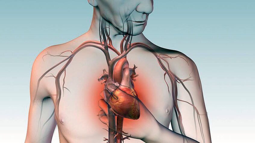 Douleur sous l'omoplate et douleur pressante derrière le sternum avec une maladie cardiaque